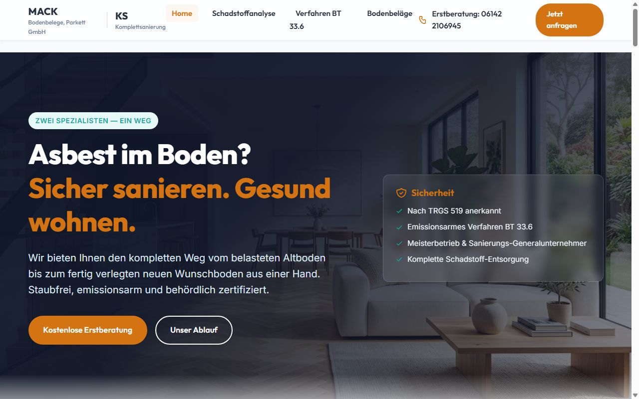 Screenshot: KS Komplettsanierung & MACK Bodenbeläge